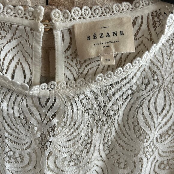 Like NEW! Sézane Cyrielle blouse in ecru lace - size 38 - Picture 4 of 5